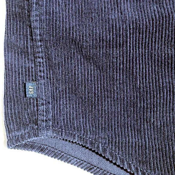 Gap Shirt Mens Size L Eclipse Blue Corduroy Button Up Long Sleeve - Picture 4 of 6
